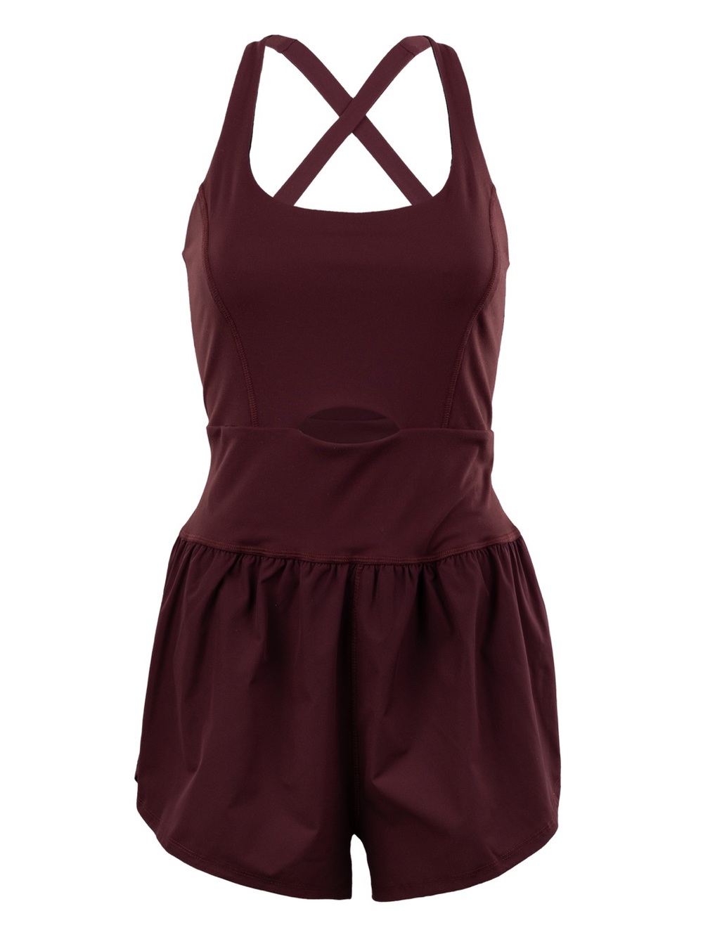 Collegiate Outfitters Maroon Cross-Back Romper